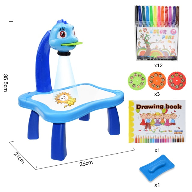 Children Learning Desk Tracing Painting Table Toy Flexible Rotating Trace  and Draw Projector Art Drawing Board Projection Early Educational Gift for  Kids Over 3-Year-Old - Blue Wholesale