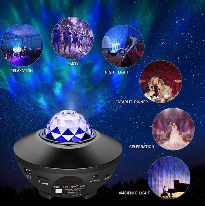 Smart Galaxy Projector with Nebula Cloud/Moving Ocean Wave, WiFi Star  Projector for Room Decor, Home Theater Night Light Projector, Compatible  with