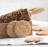 Christmas Embossing Wooden Rolling Pin