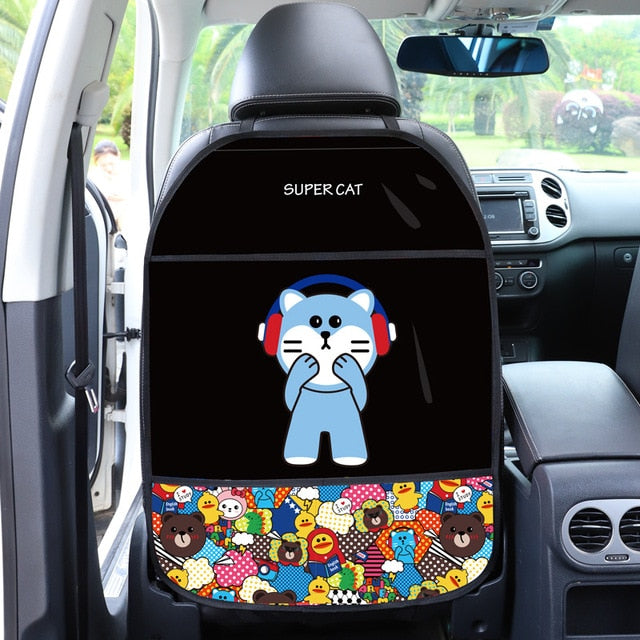Car Back Seat Organiser Protector for Kids and Baby Rabbit Cartoon