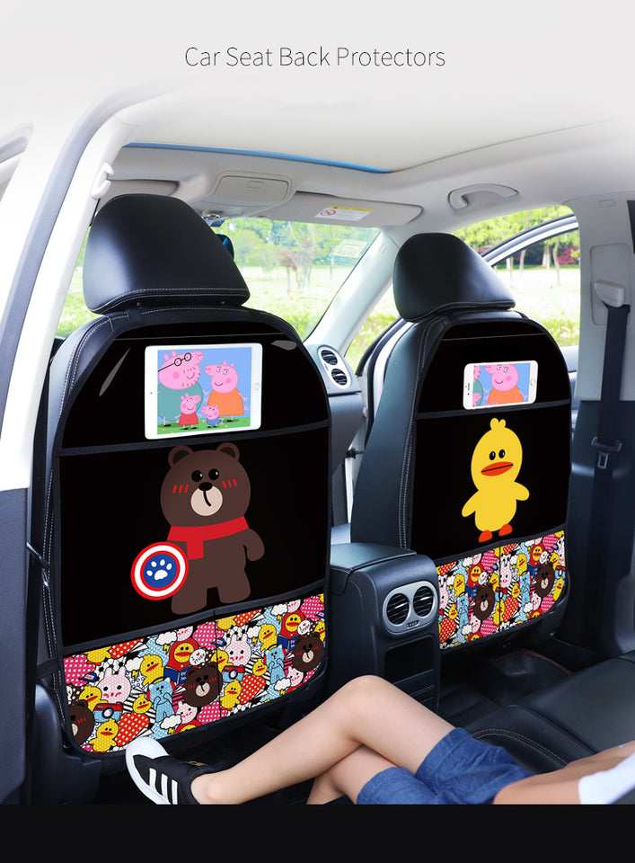 Cartoon Animals Car Seat Back Cover Protector for kids – Stuffible