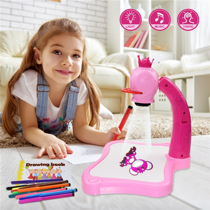 Puppy Projector Drawing Board, Trace and Draw Projection Drawing Painting  Board Table Set for Kids Toddler 3 Years Old
