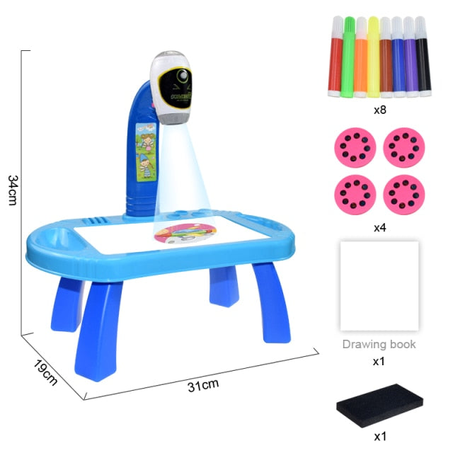Set Drawing Projector For Kids With Flashlight Slide Projector