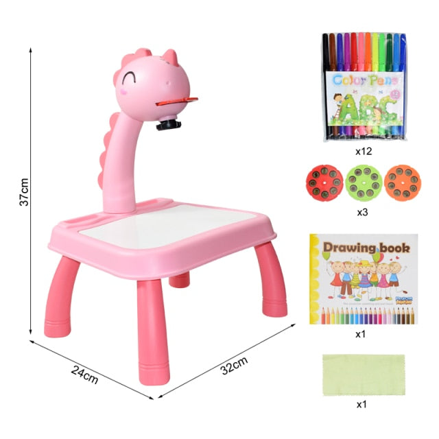 Alextreme Projector Learning and Drawing Painting Set Kids Drawing Tracing  Desk Art Tracing Projector Kit Educational Drawing Set Pink(Pink)